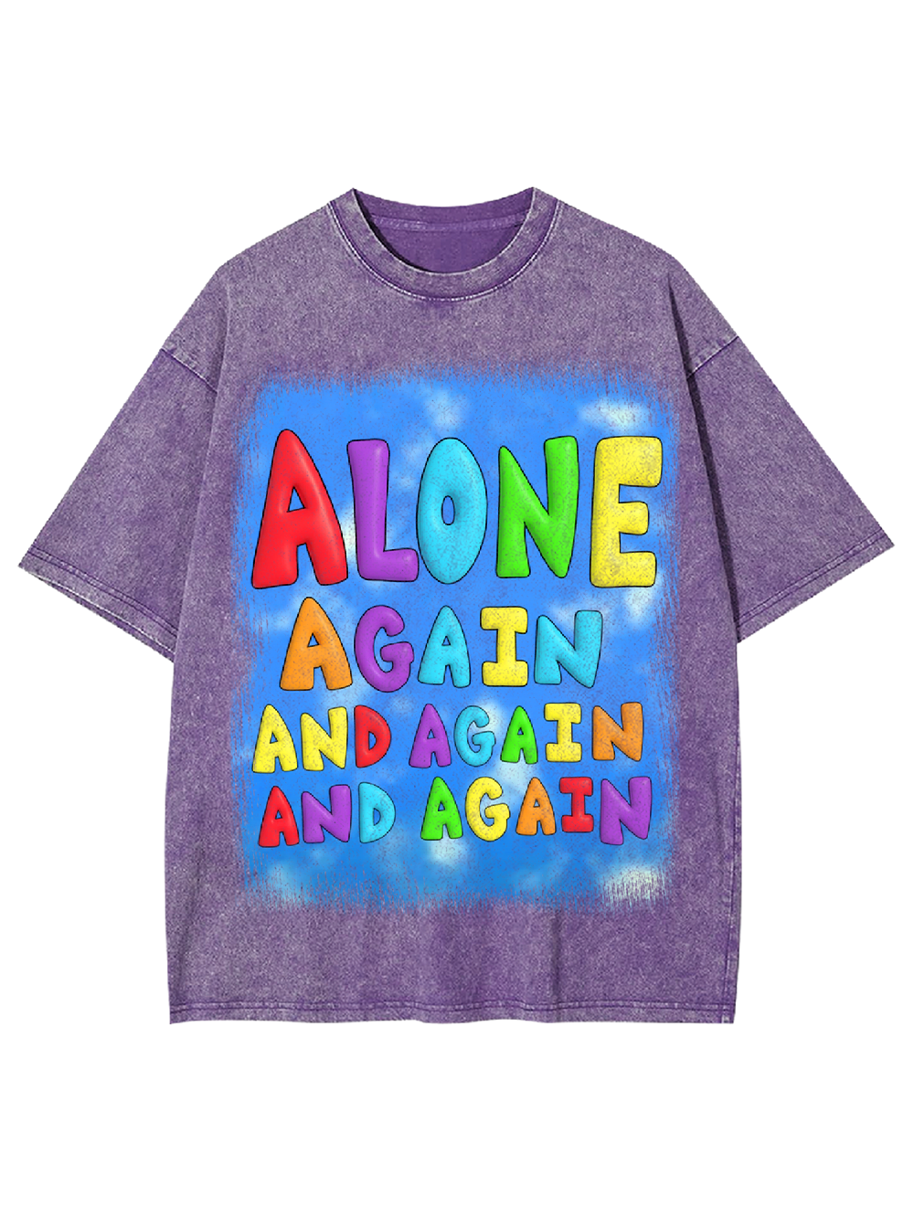 Alone again and again and again Washed Tshirt