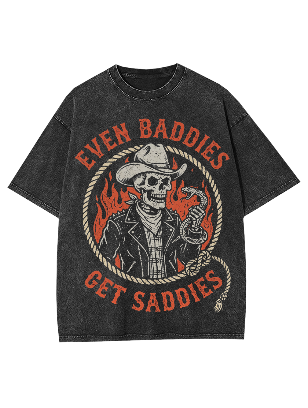 Even baddies get saddies Washed Tshirt-ClassyOutlaw Sale