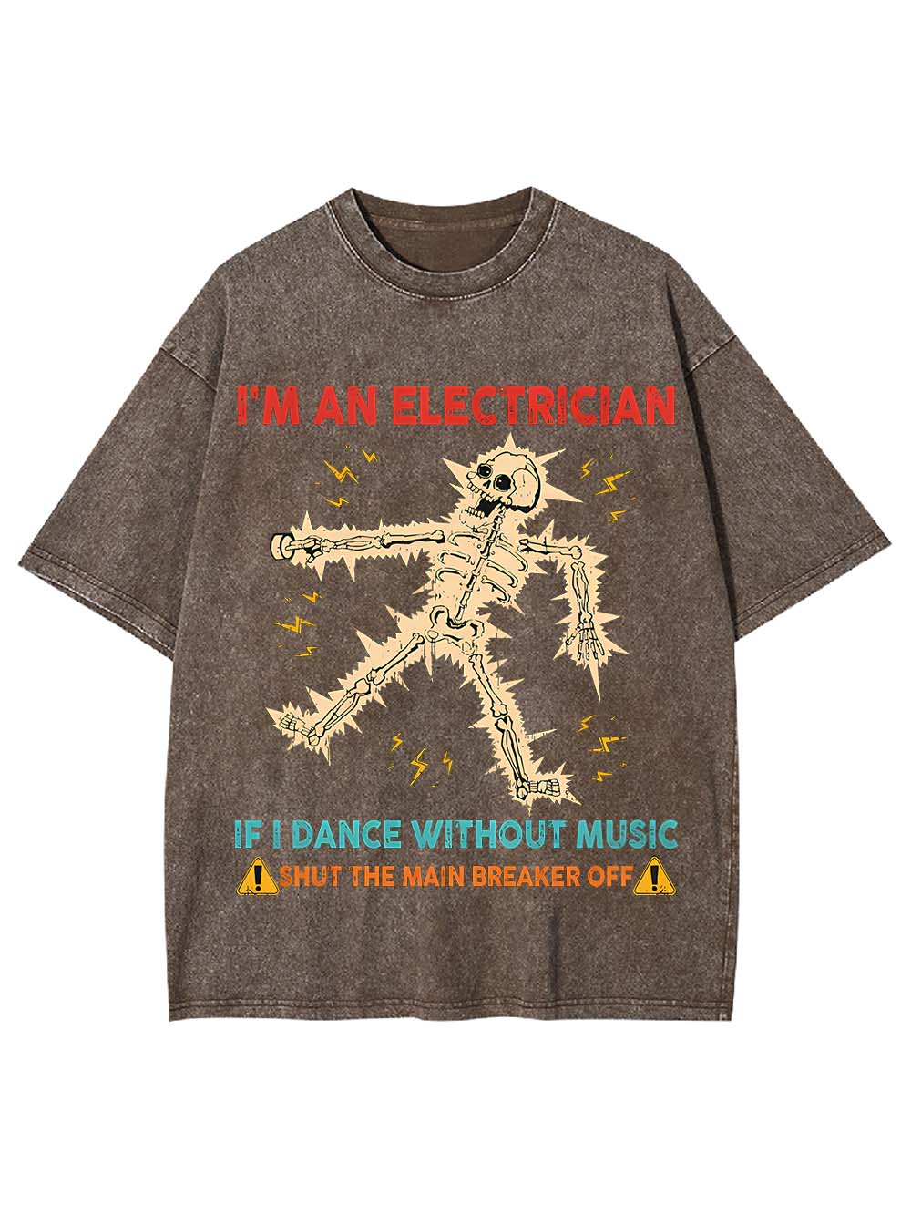 Electrician's Warning Washed Tshirt