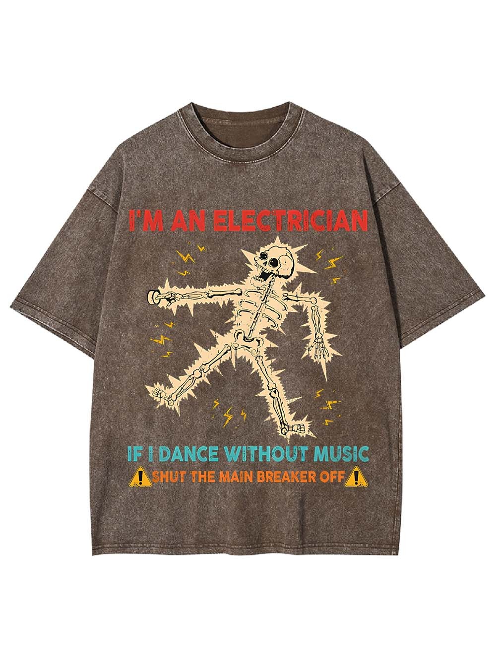 Electrician's Warning Washed Tshirt
