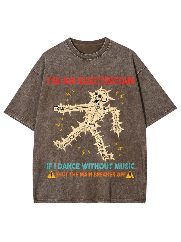 Electrician's Warning Washed Tshirt