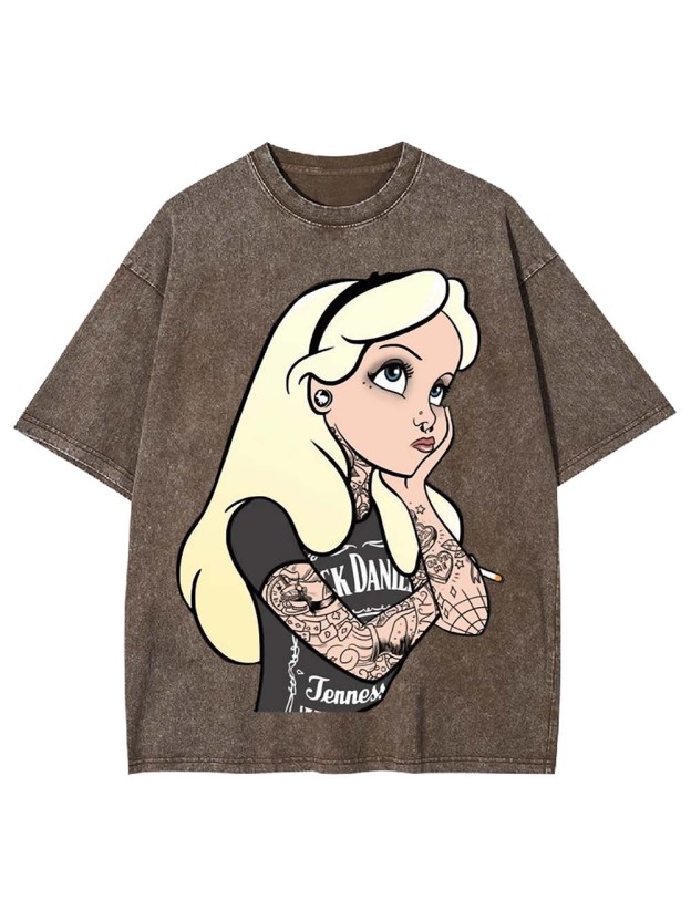 Tattooed Girl Washed Tshirt