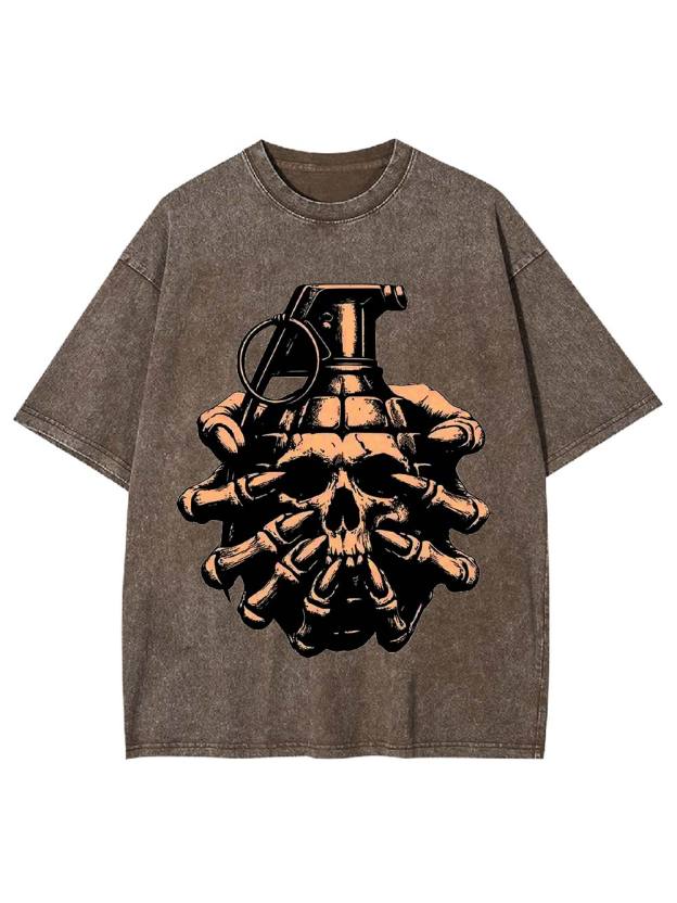 Skull Grenade Washed Tshirt