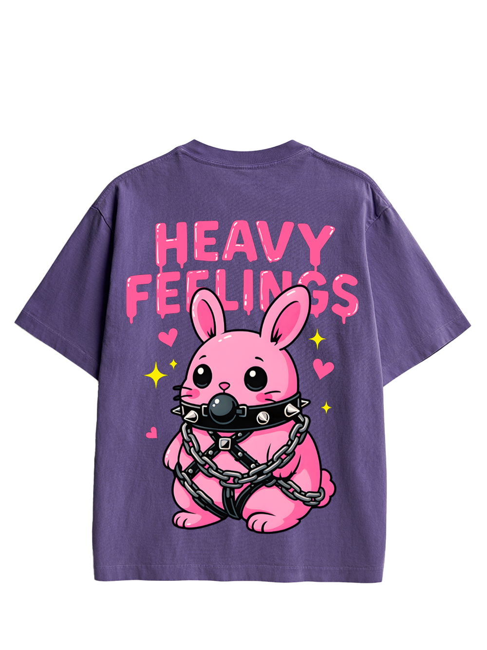 HEAVY FEELINGS Double Sided Print Washed TShirt