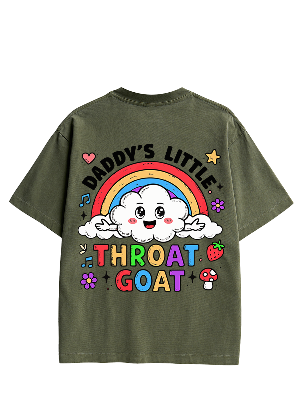 Rainbow Rebel Double Sided Print Washed TShirt