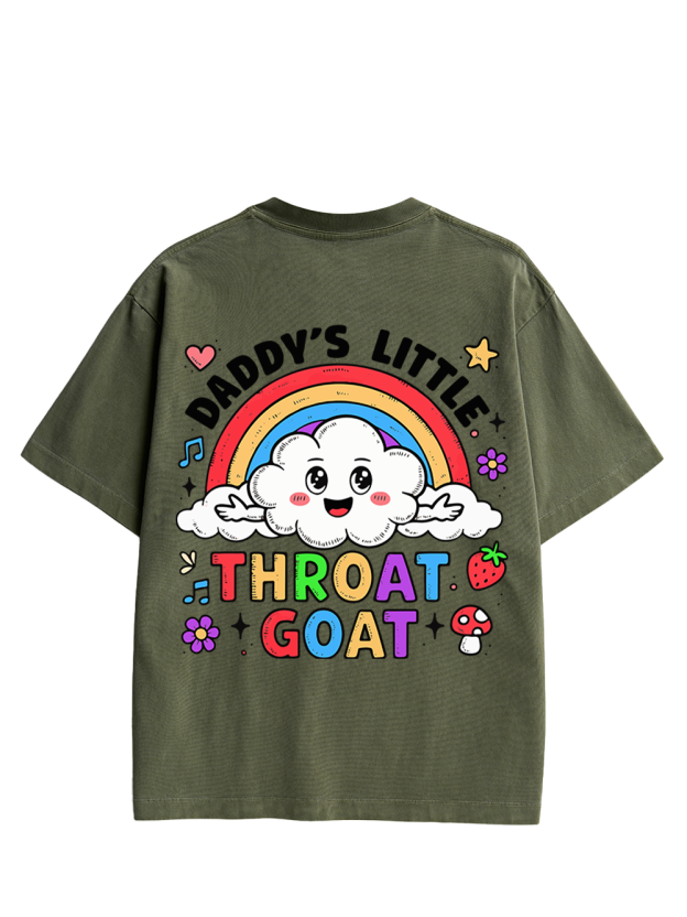 Rainbow Rebel Double Sided Print Washed TShirt