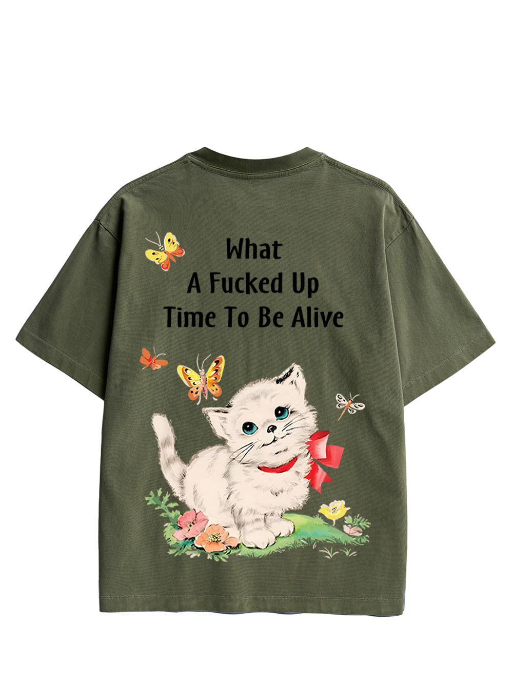 Cute Crisis Double Sided Print Washed TShirt