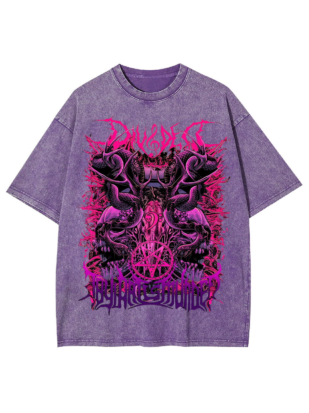 Darkcore Neon Hell Oversized Washed Tshirt