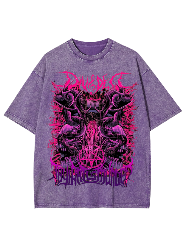 Darkcore Neon Hell Oversized Washed Tshirt