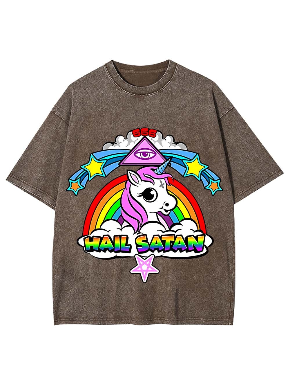 HAIL SATAN WASHED TSHIRT