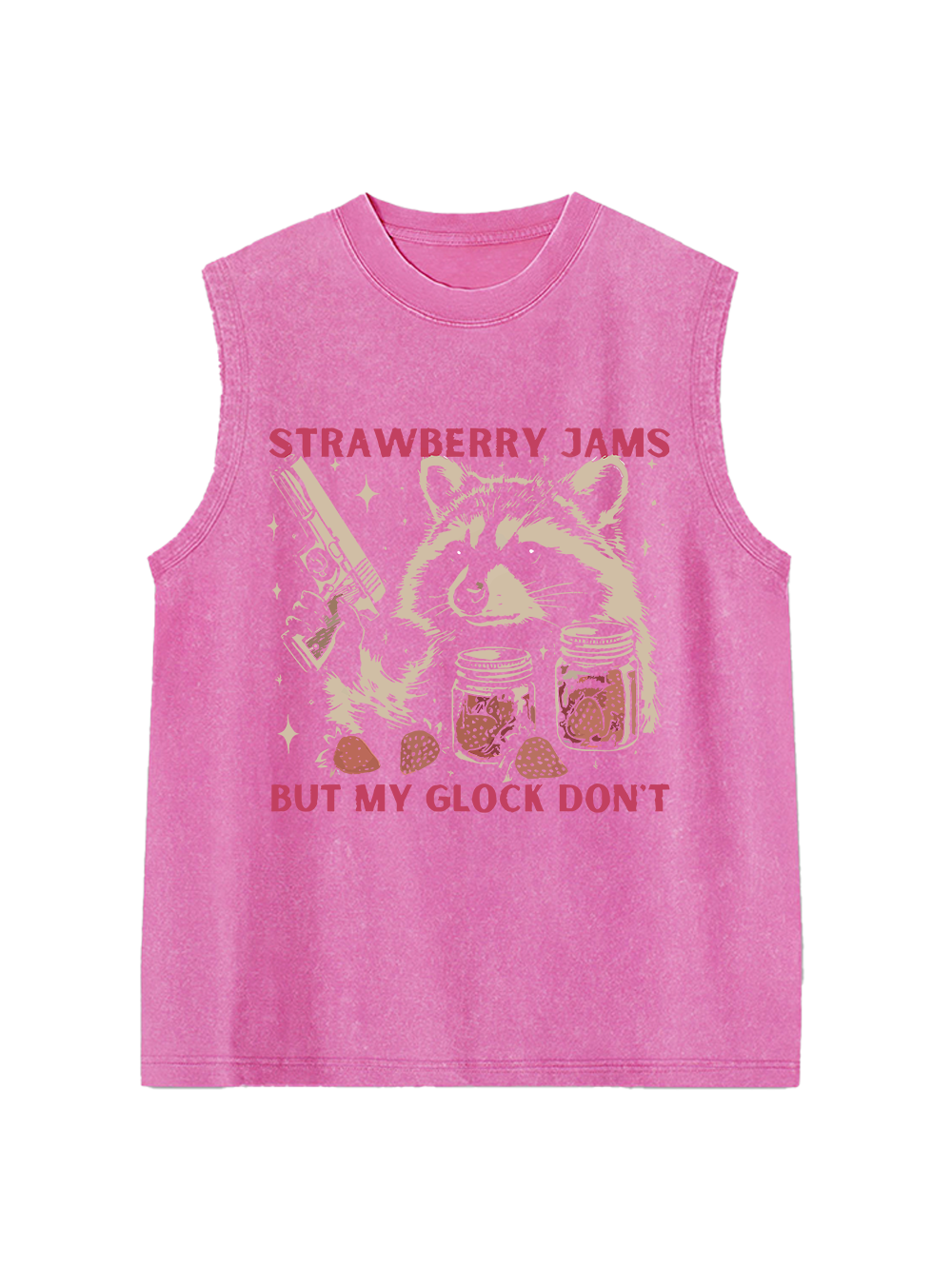 STRAWBERRY JAMS BUT MY GLOCK DON'T Washed Tank Top