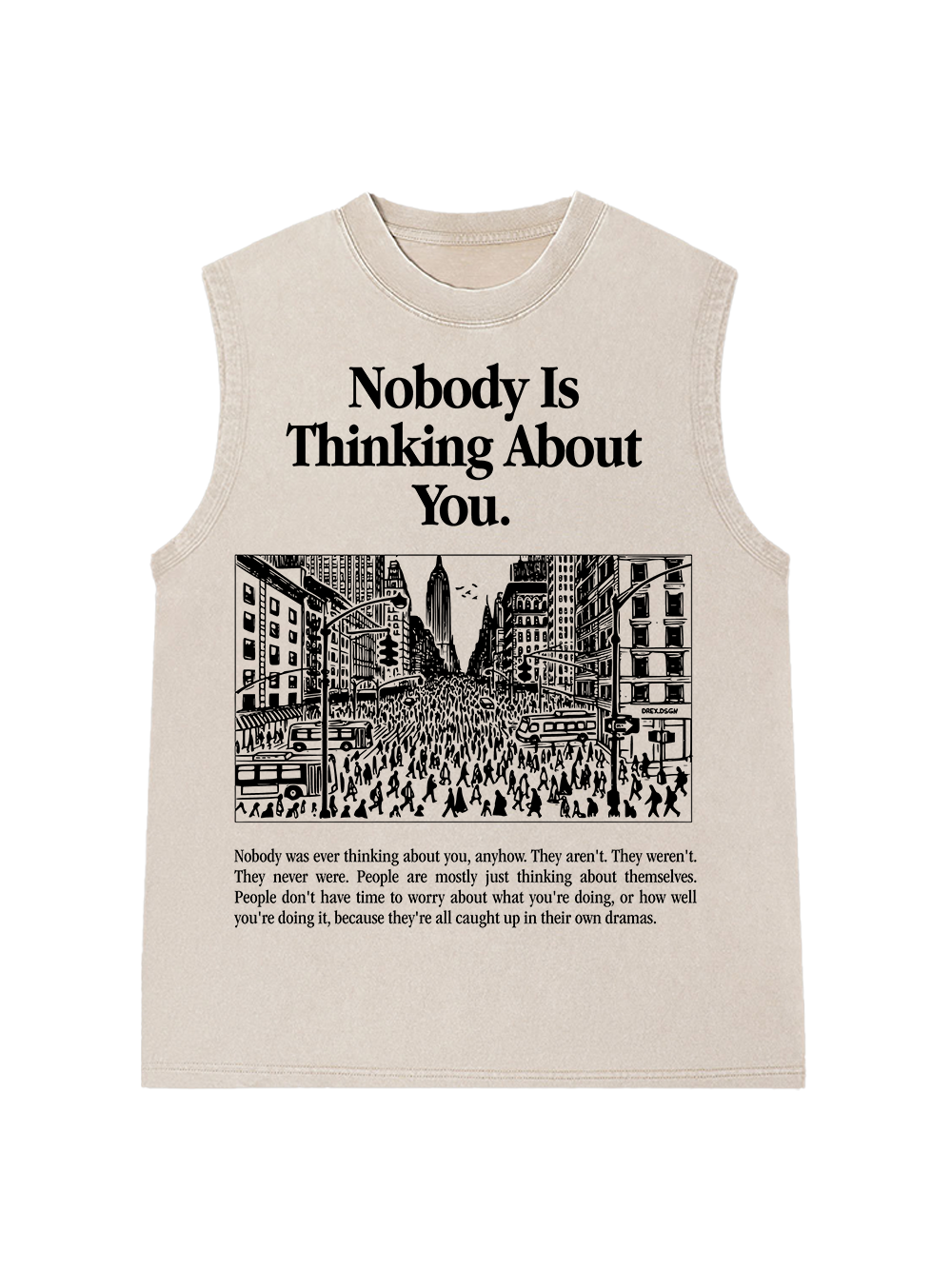 NOBODY IS THINKING ABOUT YOU Washed Tank Top