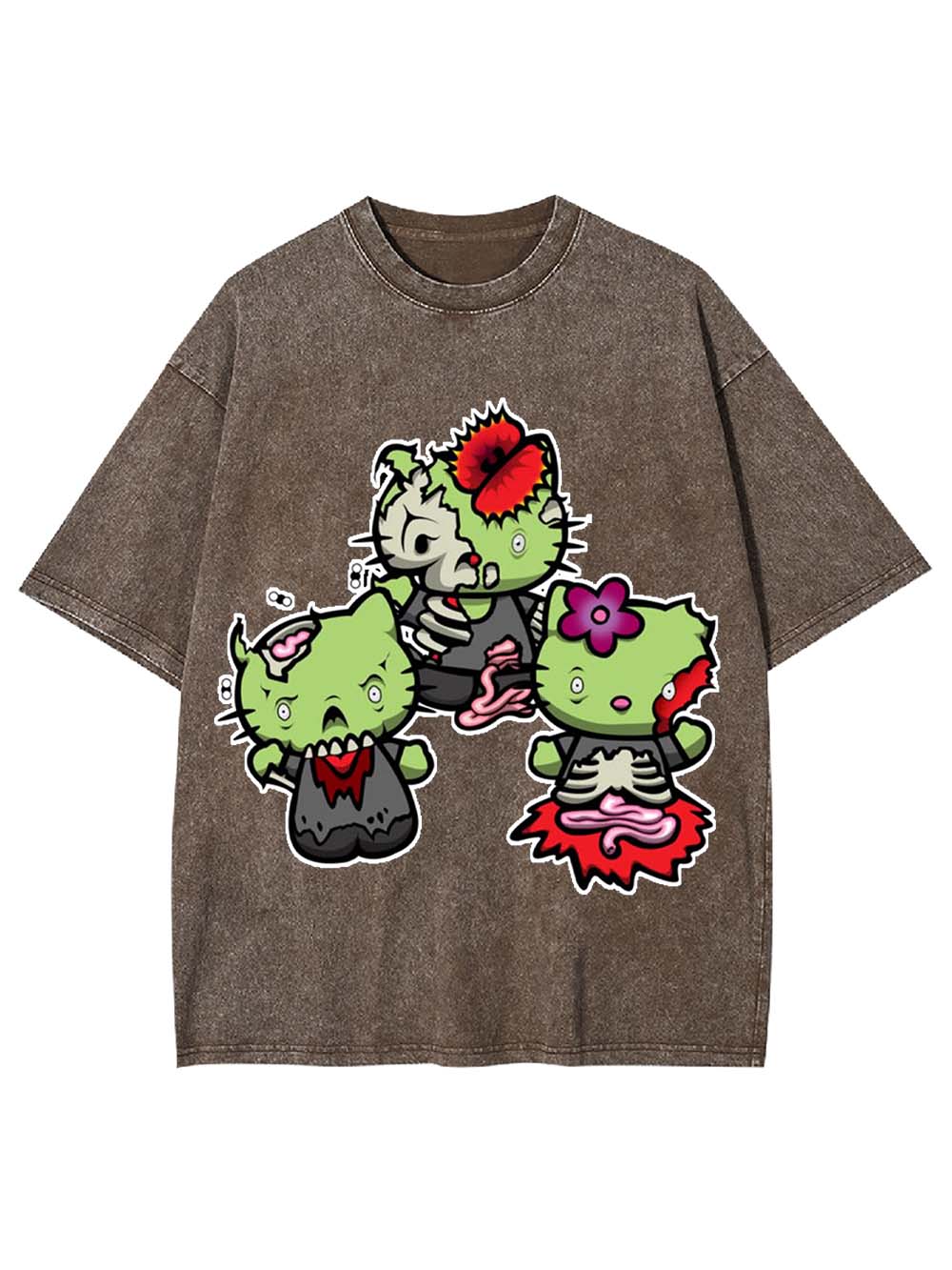 Zombie Kitties Washed Tshirt
