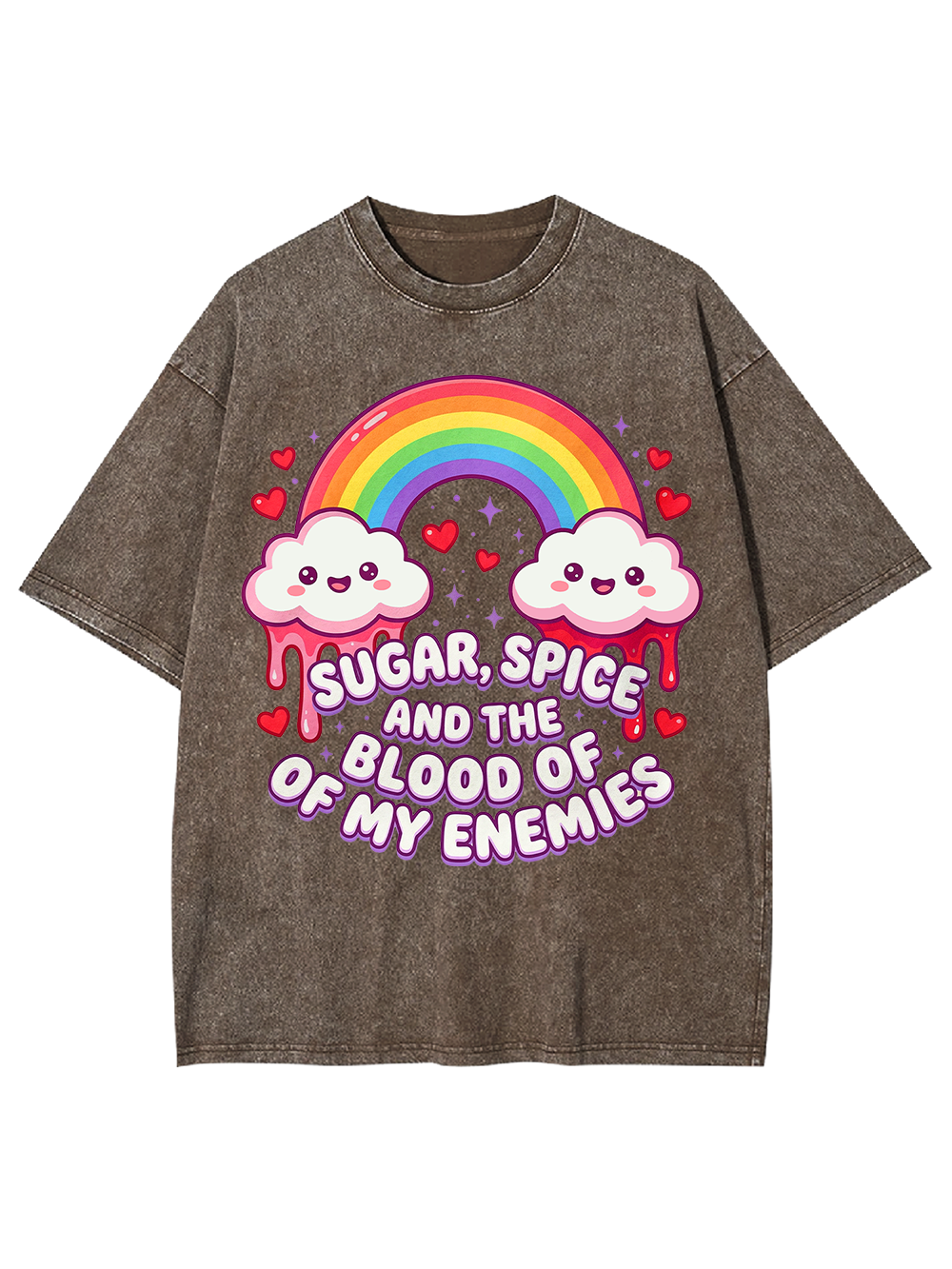 SUGAR, SPICE AND THE BLOOD OF MY ENEMIES Washed Tshirt