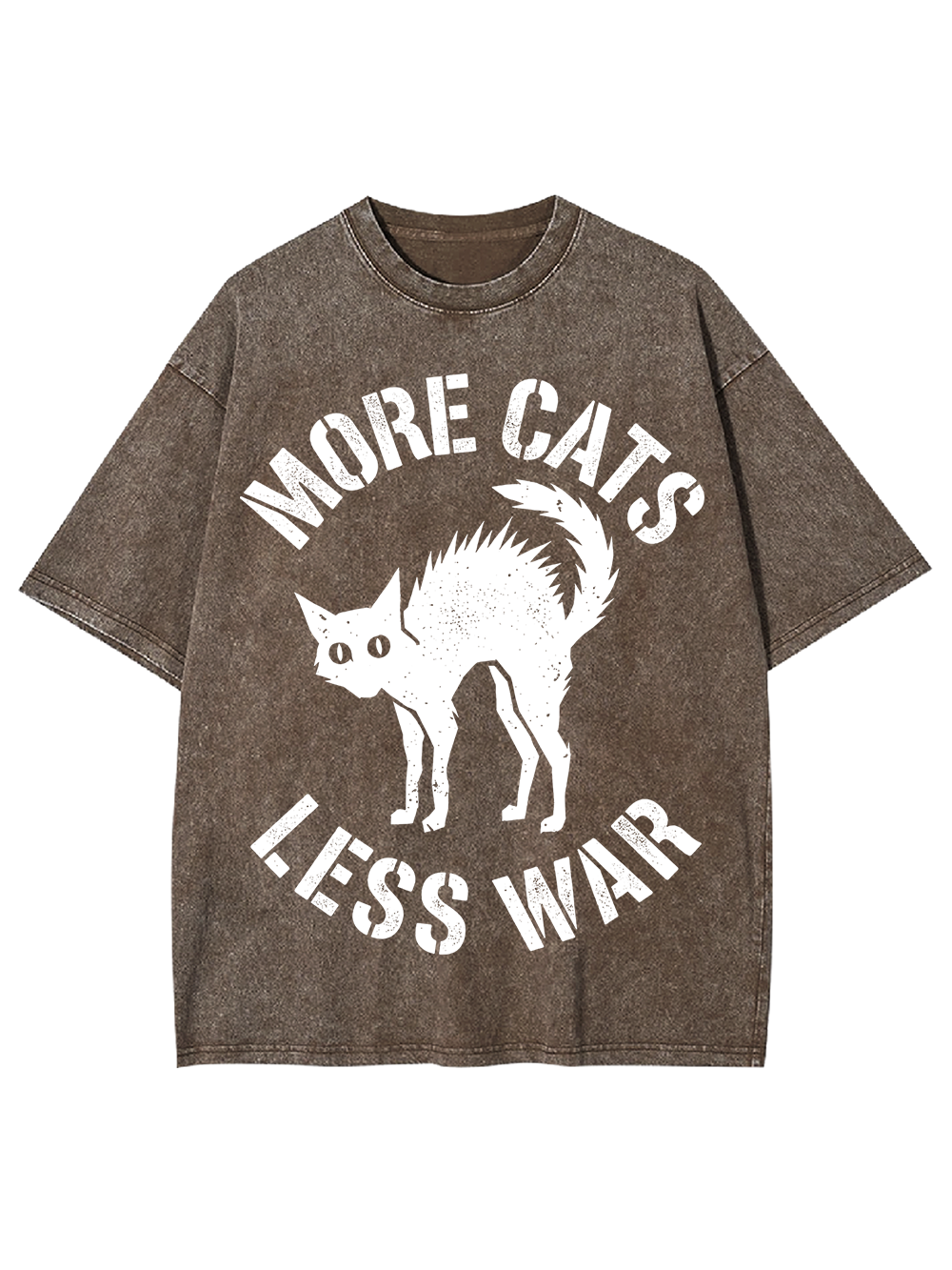MORE CATS LESS WAR Washed Tshirt