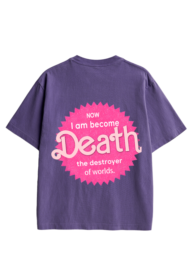 Sparkly Harbinger of Death Double Sided Print Washed TShirt