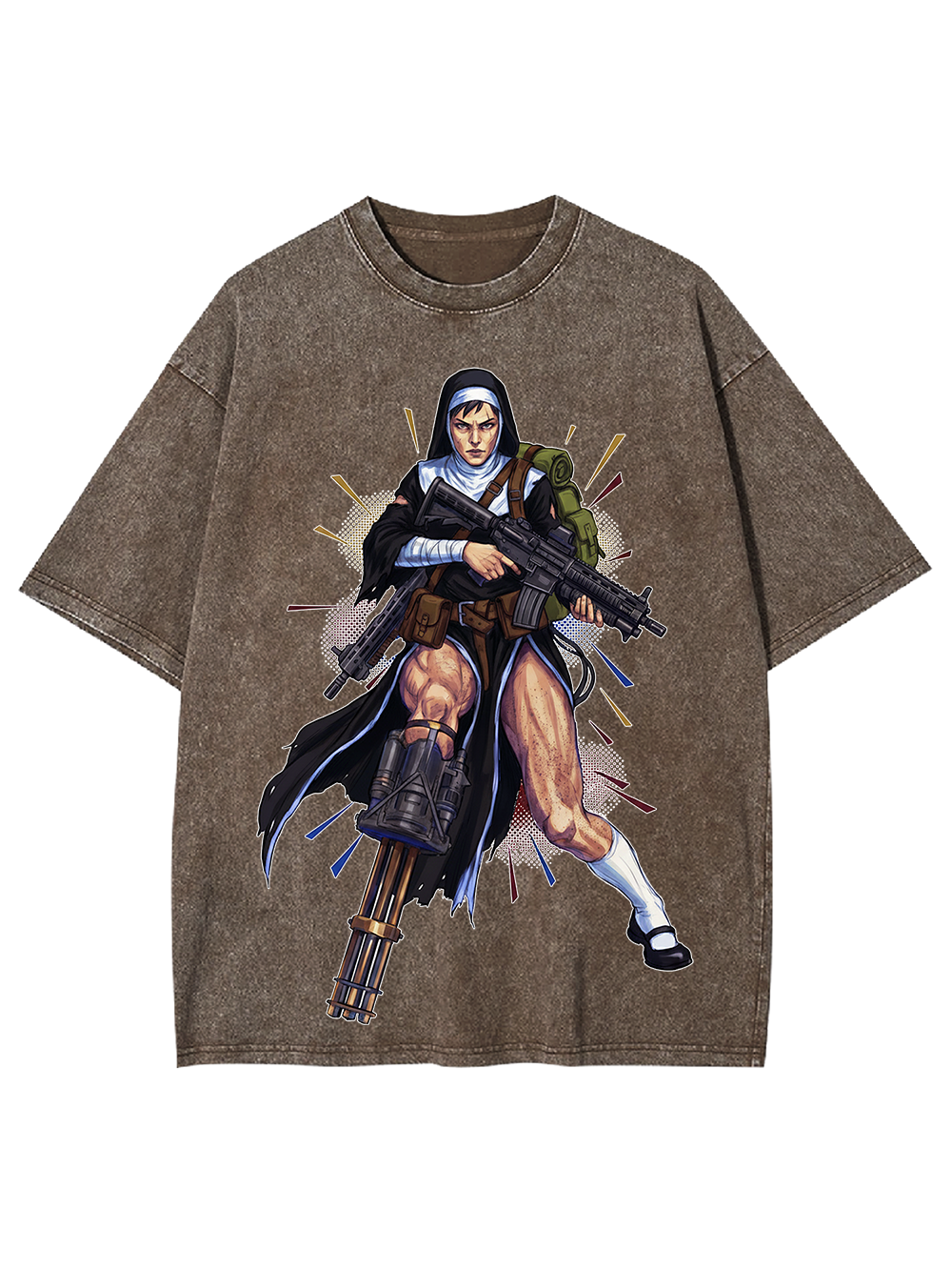 Armed Nun Cyber Washed Tshirt