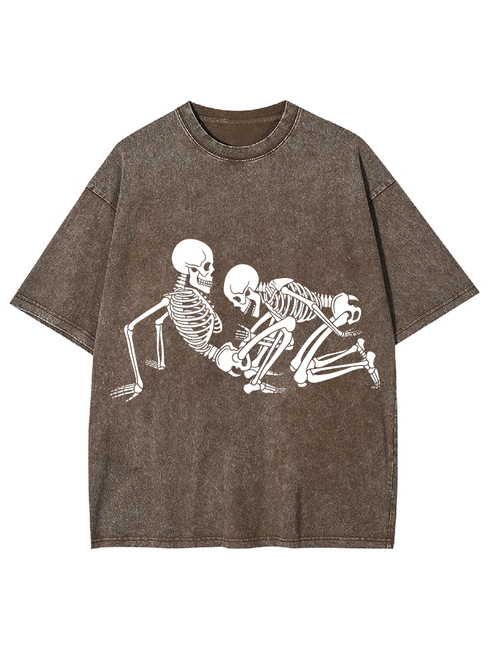 Bone Play Retro Grunge Skeleton Washed Tshirt