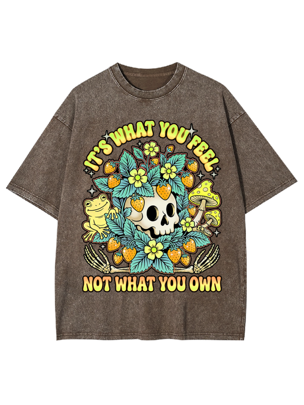 IT’S WHAT YOU FEEL,NOT WHAT YOU OWN Washed Tshirt