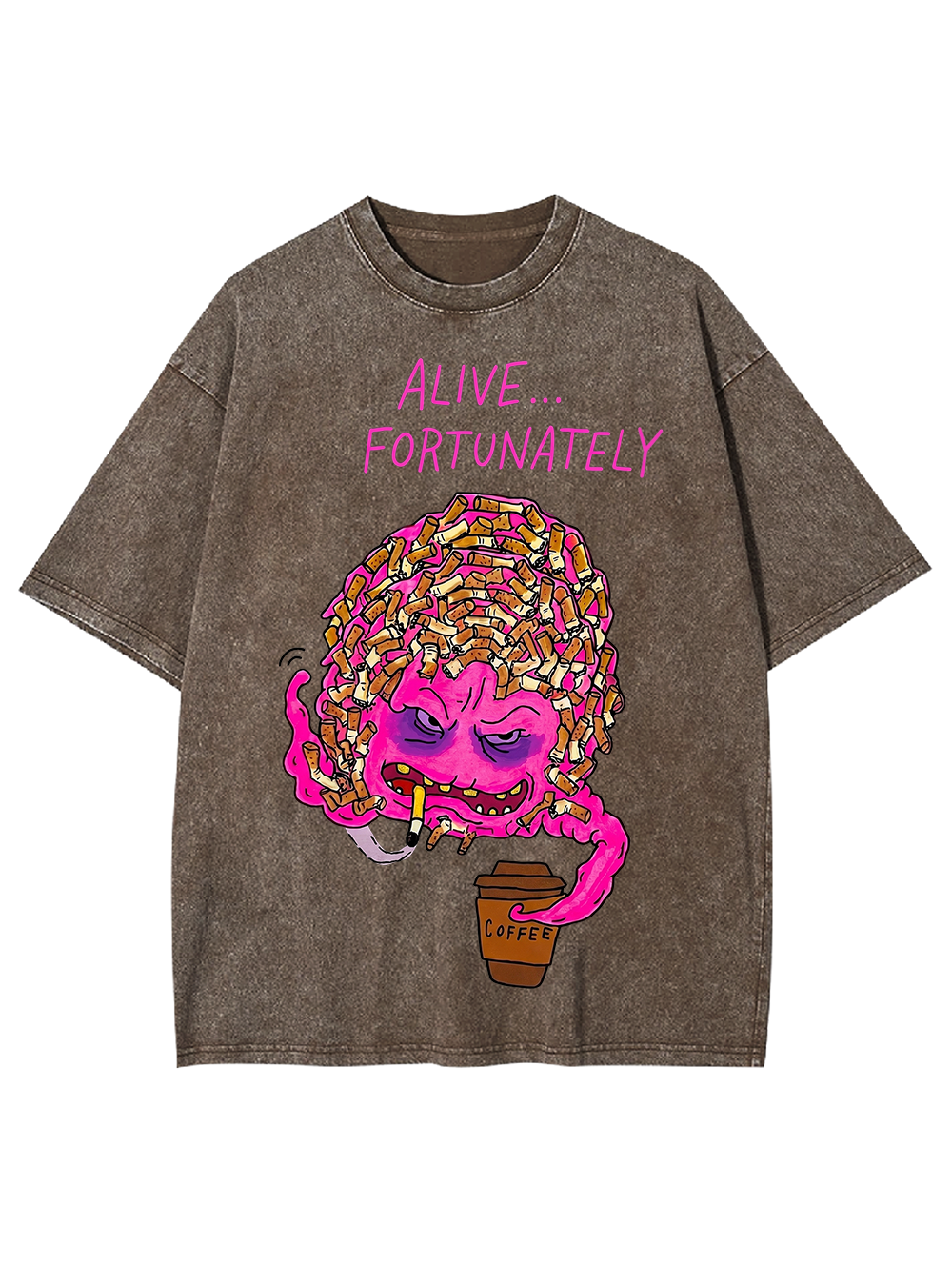 ALIVE FORTUNATELY Washed Tshirt