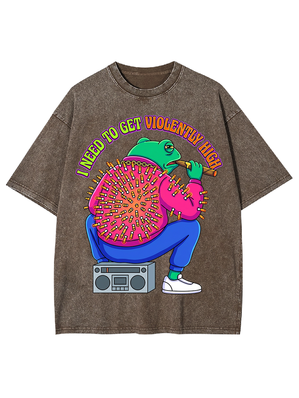 I NEED TO GET VIOLENTLY HIGH Washed Tshirt