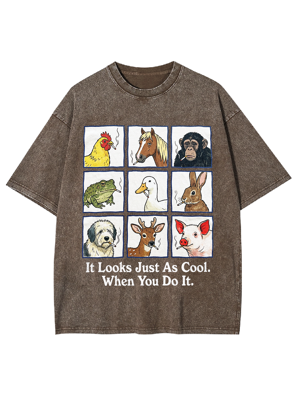 Vintage Animal Faces Washed Tshirt