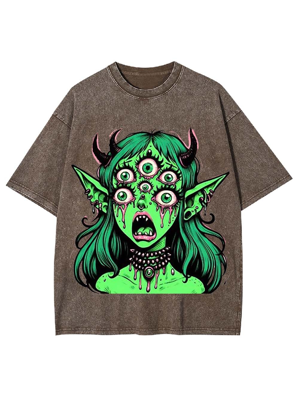 Multi-Eyed Demoness Washed Tshirt