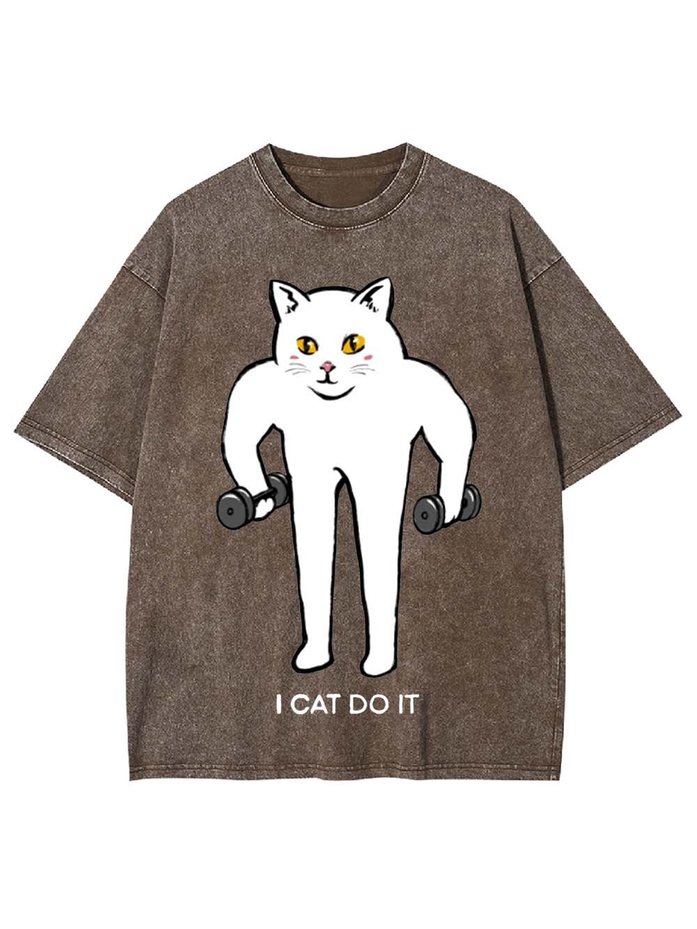 I Cat Do It Washed Tshirt
