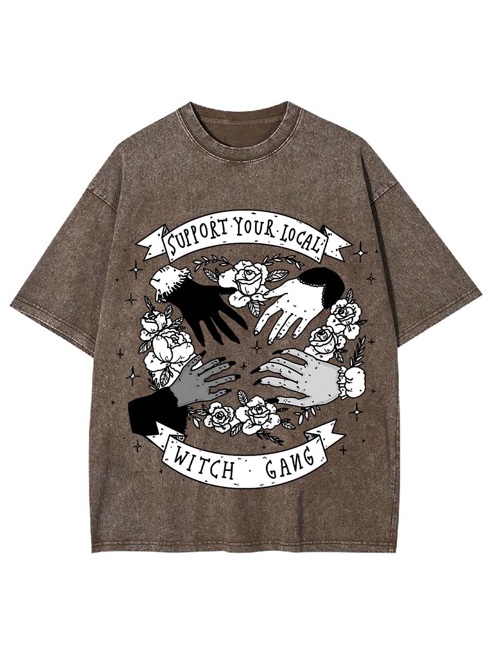 SUPPORT YOUR LOCAL WITCH GANG WASHED TSHIRT