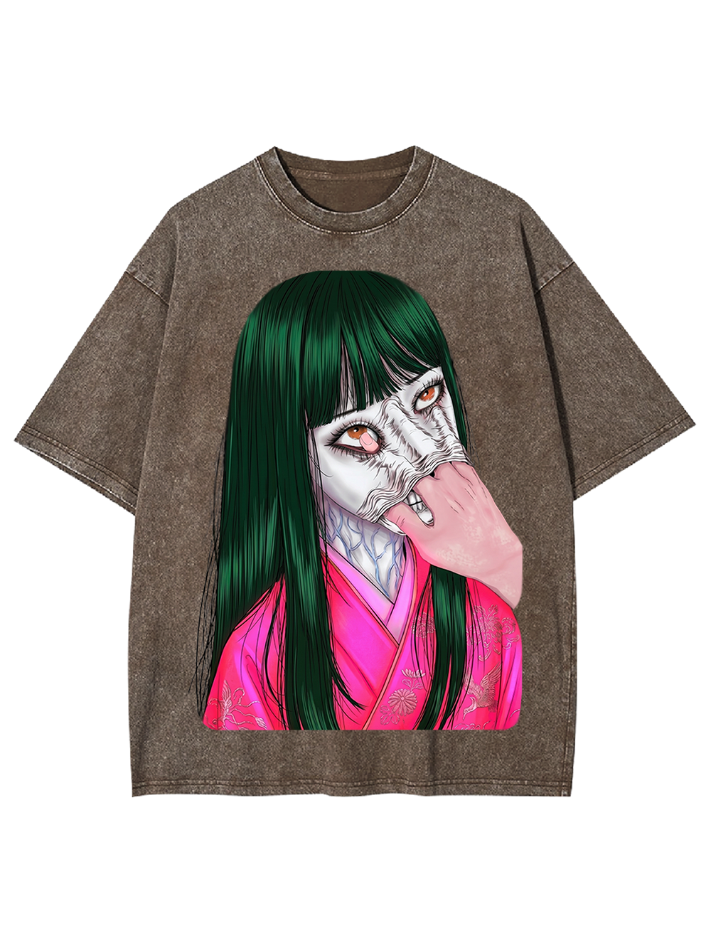 Horror & Thriller Kimono Girl Washed Tshirt