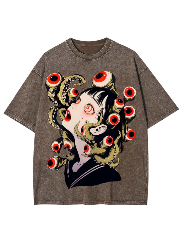 Eyes and Octopus Washed Tshirt