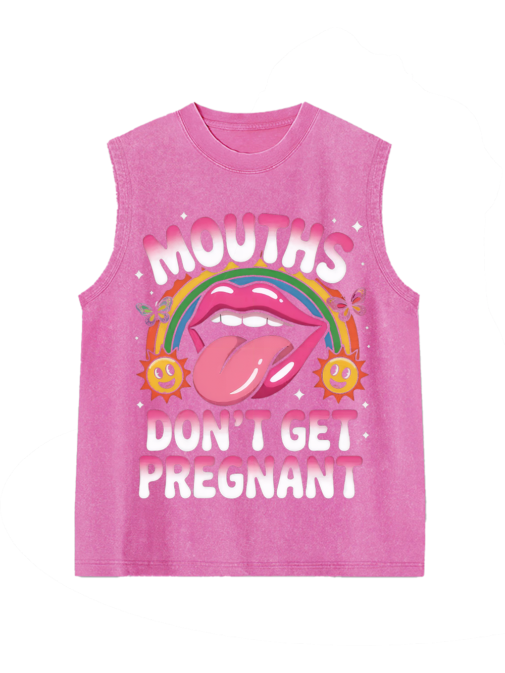 DON'T GET PREGNANT WASHED TANK TOP