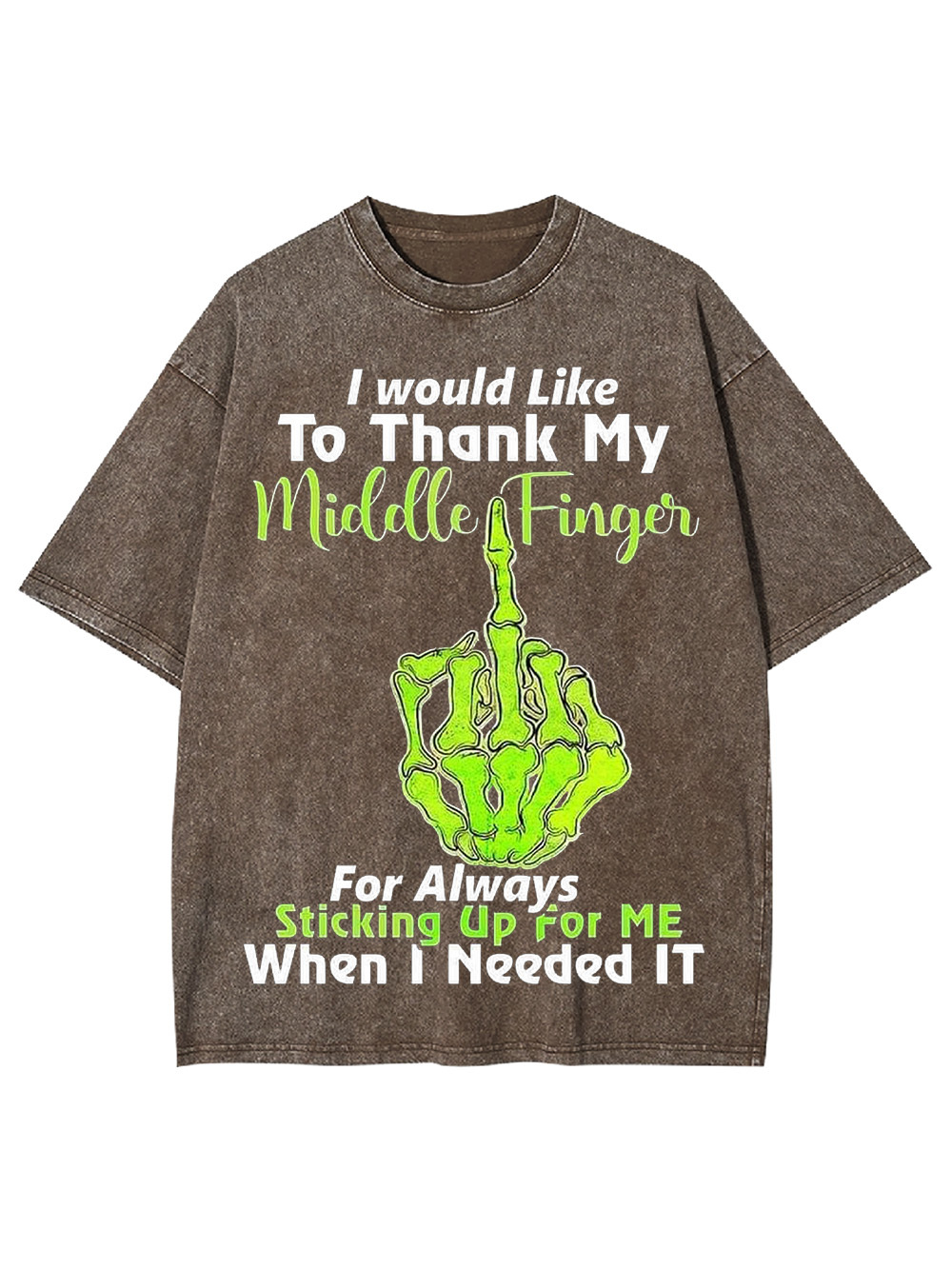 TRIBUTE TO MY MIDDLE FINGER WASHED TSHIRT