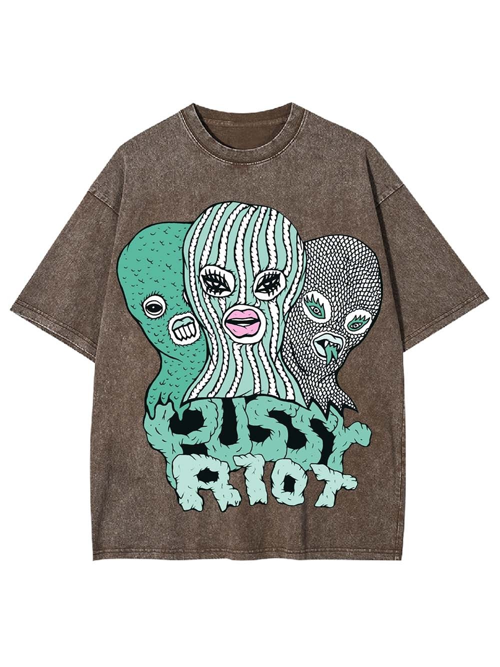 Pussy Riot Washed Tshirt-ClassyOutlaw Sale
