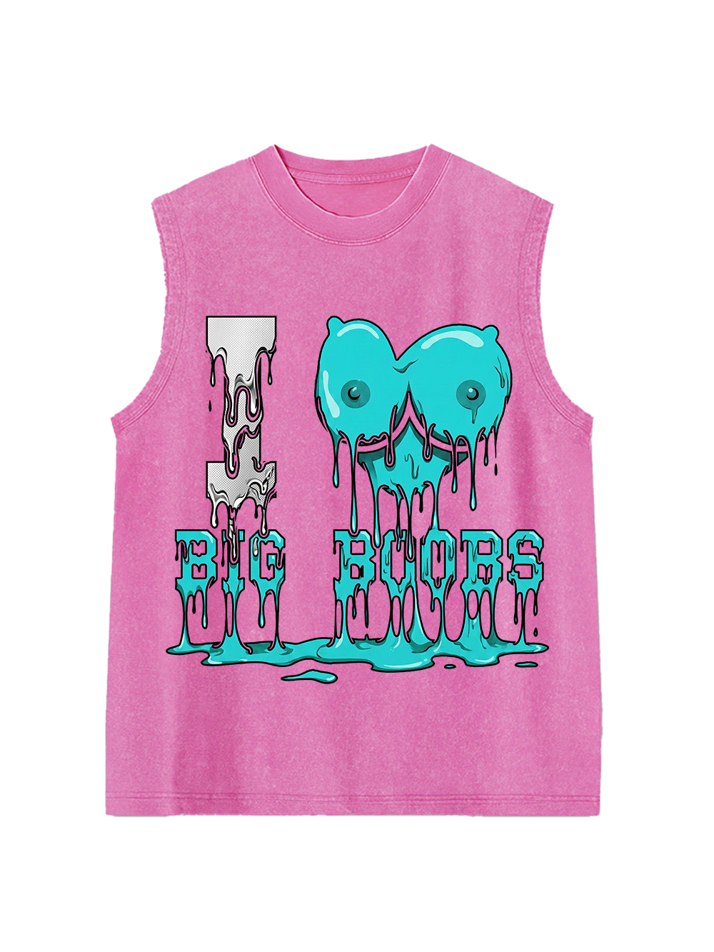 I LOVE BIG BOOBS WASHED TANK TOP