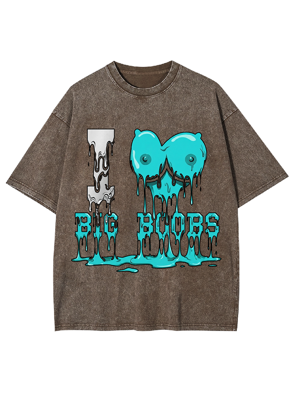 I LOVE BIG BOOBS WASHED TSHIRT