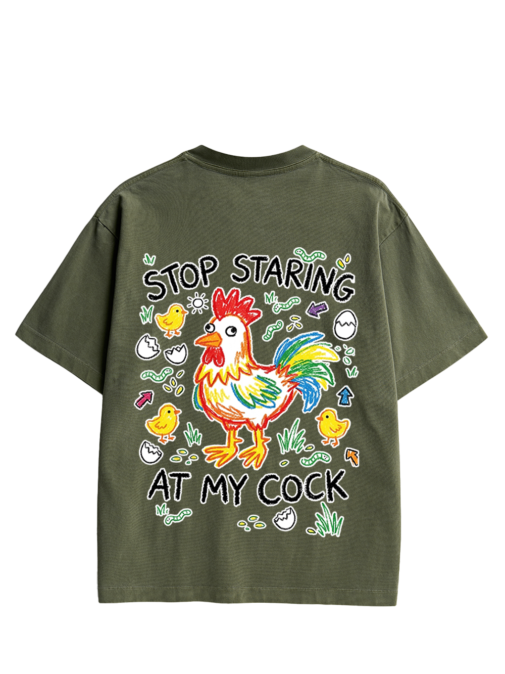 STOP STARING DOUBLE SIDED PRINT WASHED TSHIRT