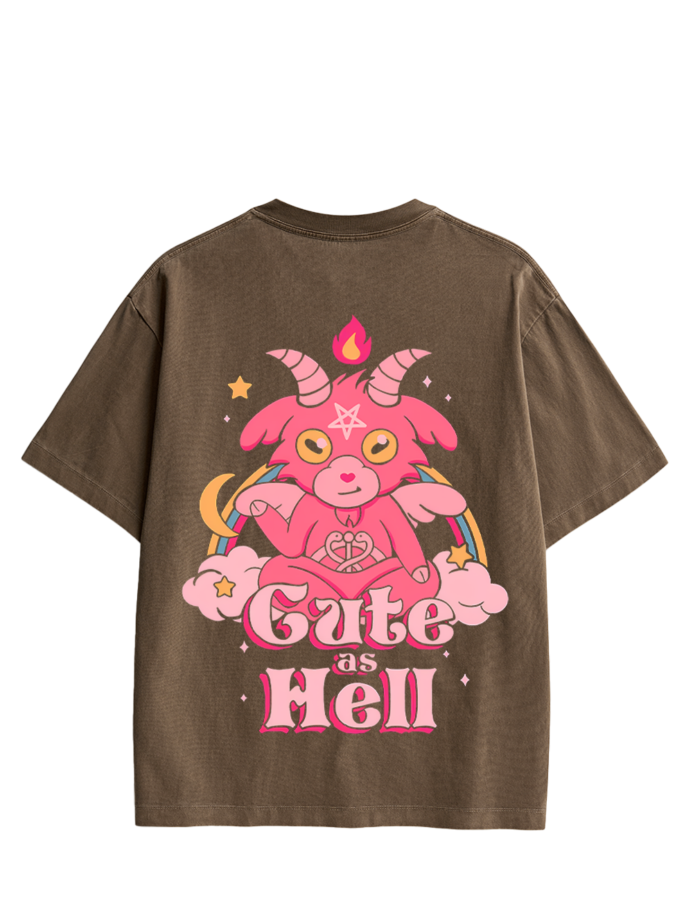 CUTE AS HELL DOUBLE SIDED PRINT WASHED TSHIRT