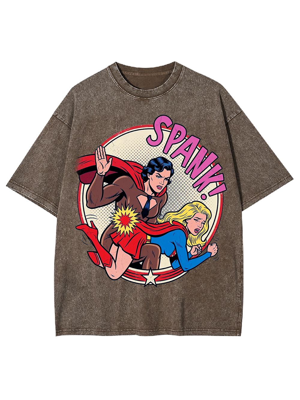 SPANK COMIC SUPERHERO WASHED TSHIRT