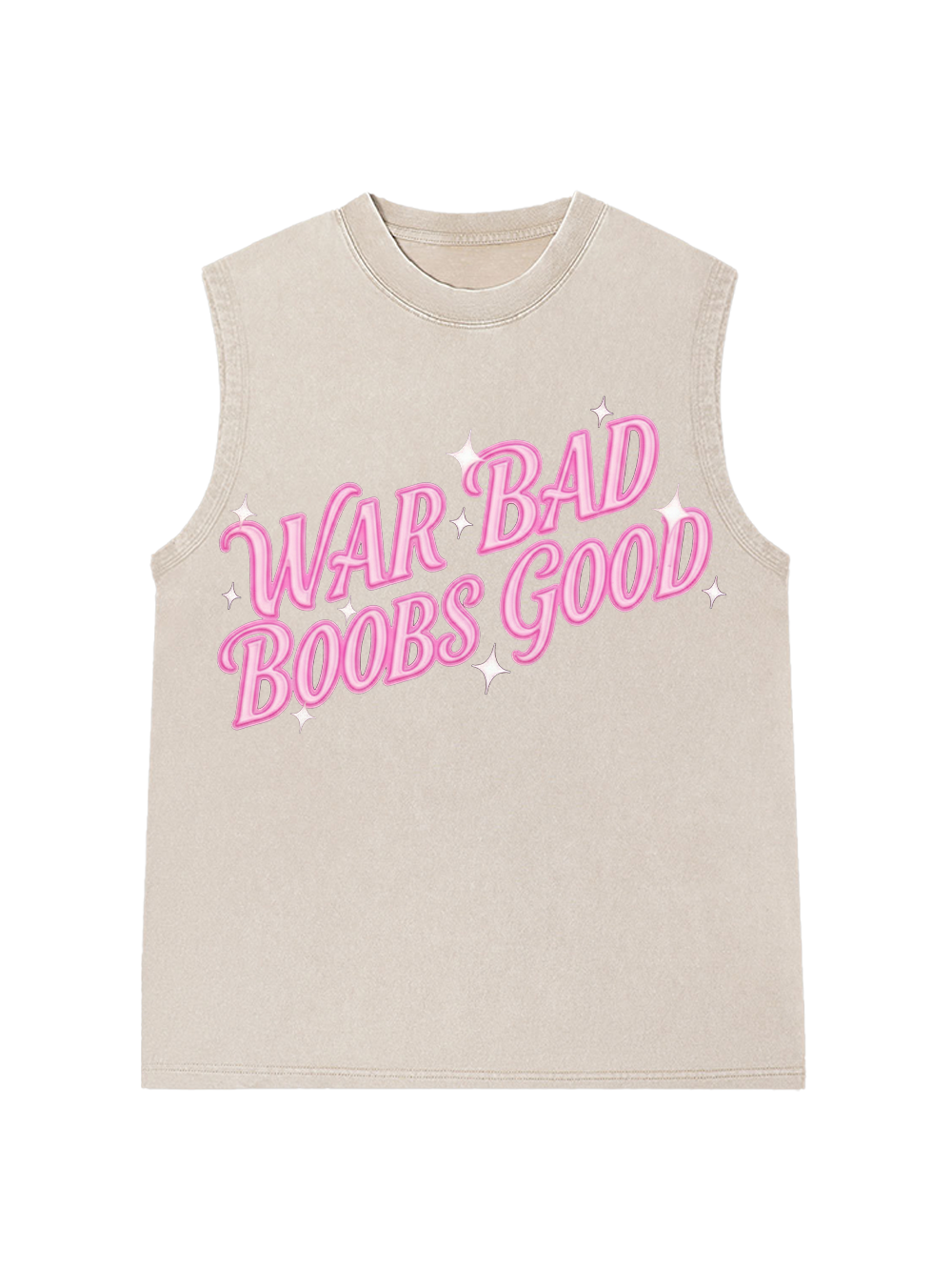 WAR BAD BOOBS GOOD WASHED TANK TOP