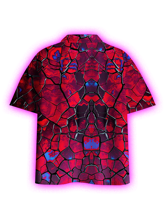Crimson Fractured Glow Pocket Shirt