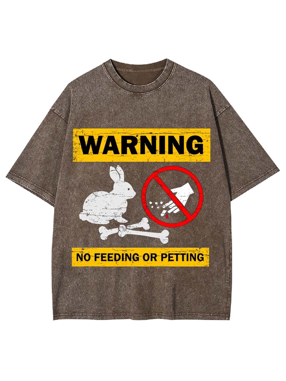 Warning No Feeding Or Petting Washed Tshirt