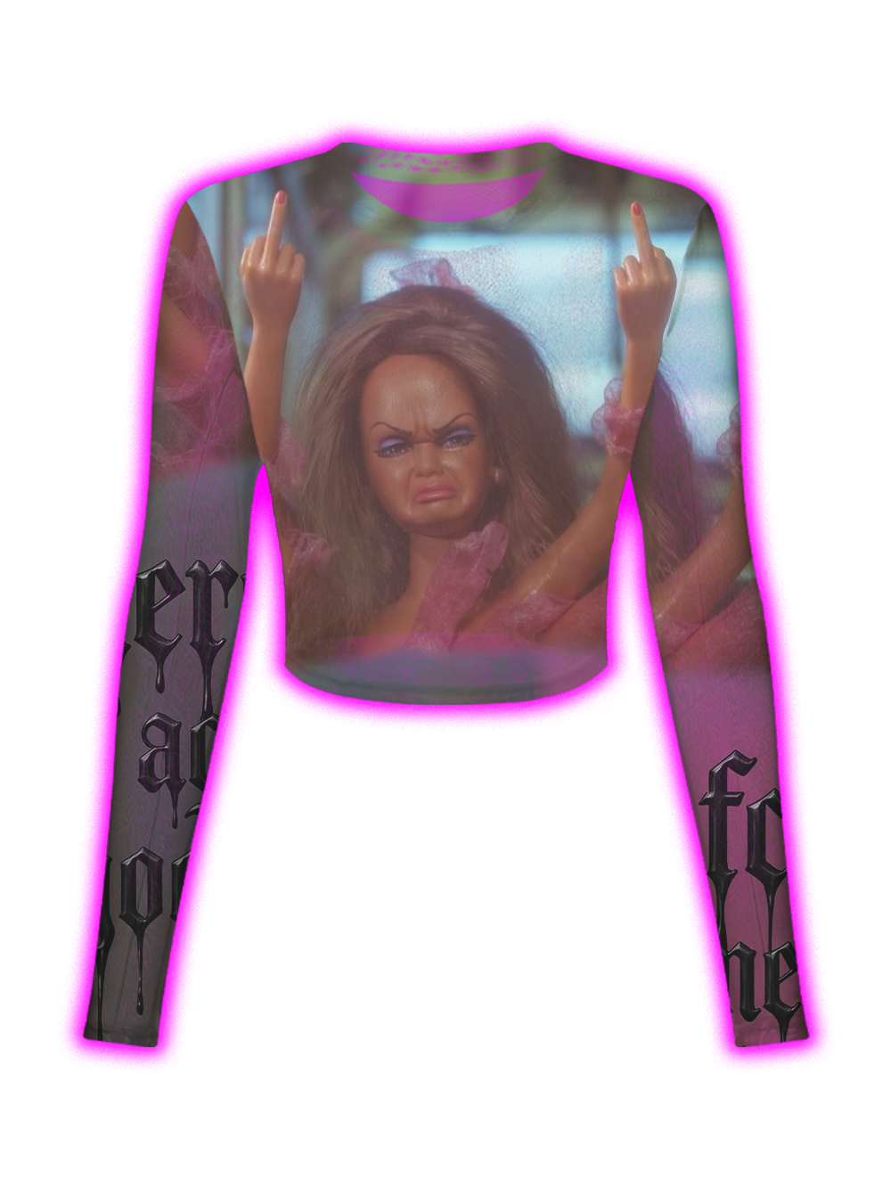 PINK BAD GIRL ATTITUDE MESH TOP