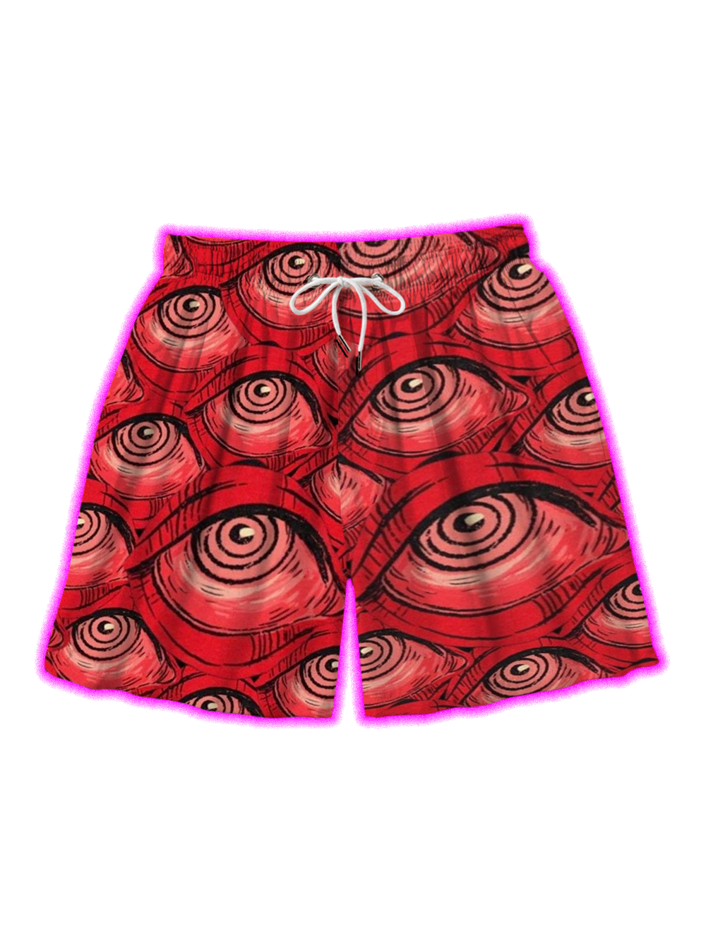 HYPNOTIC RED ALL-SEEING EYE ALL OVER PRINT SHORTS