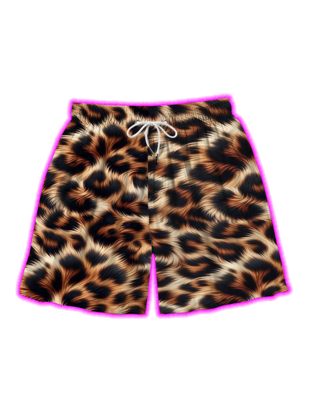 LEOPARD FUR ALL OVER PRINT SHORTS