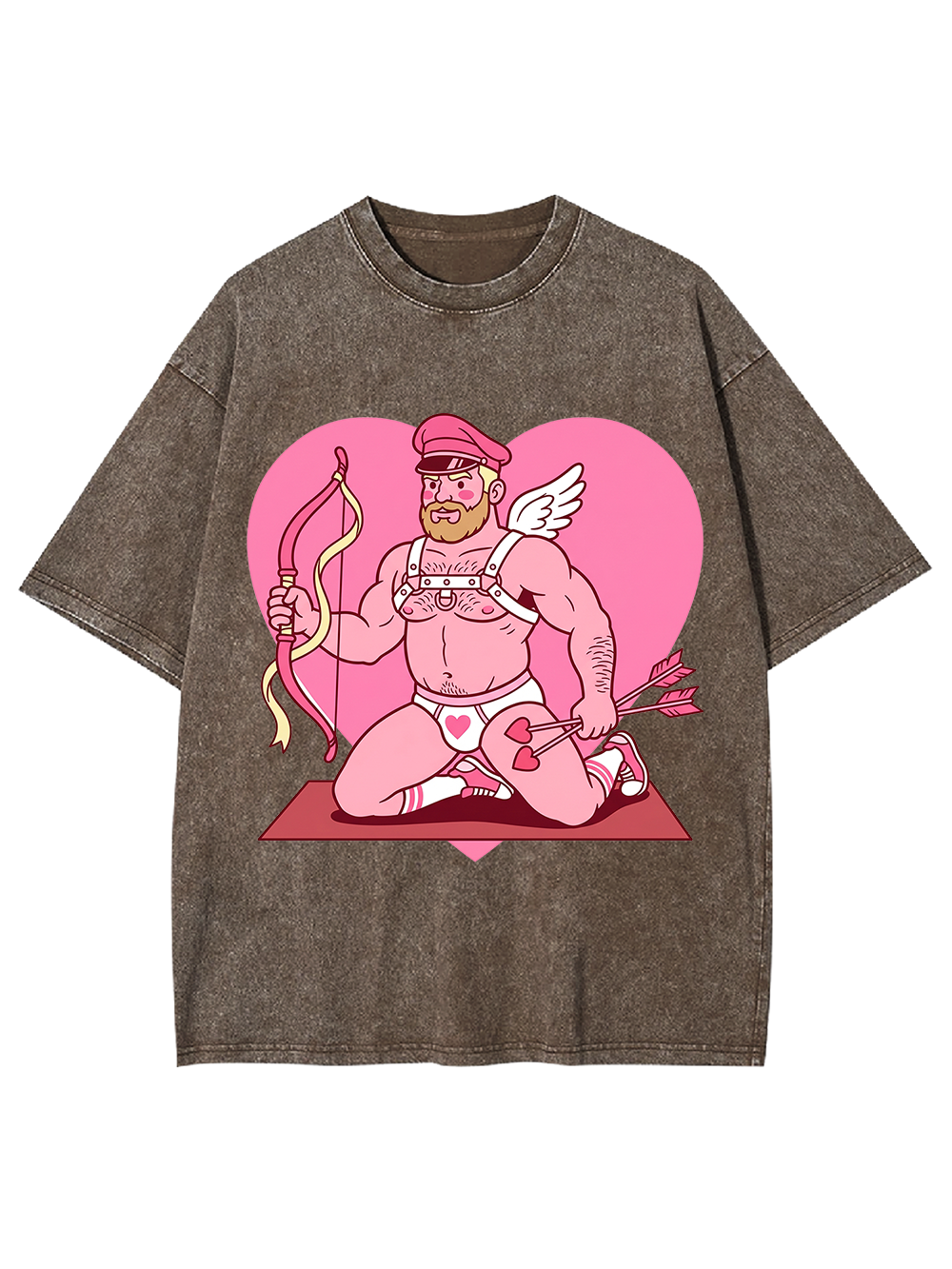 CUPID KNEELING WITH BOW WASHED TSHIRT