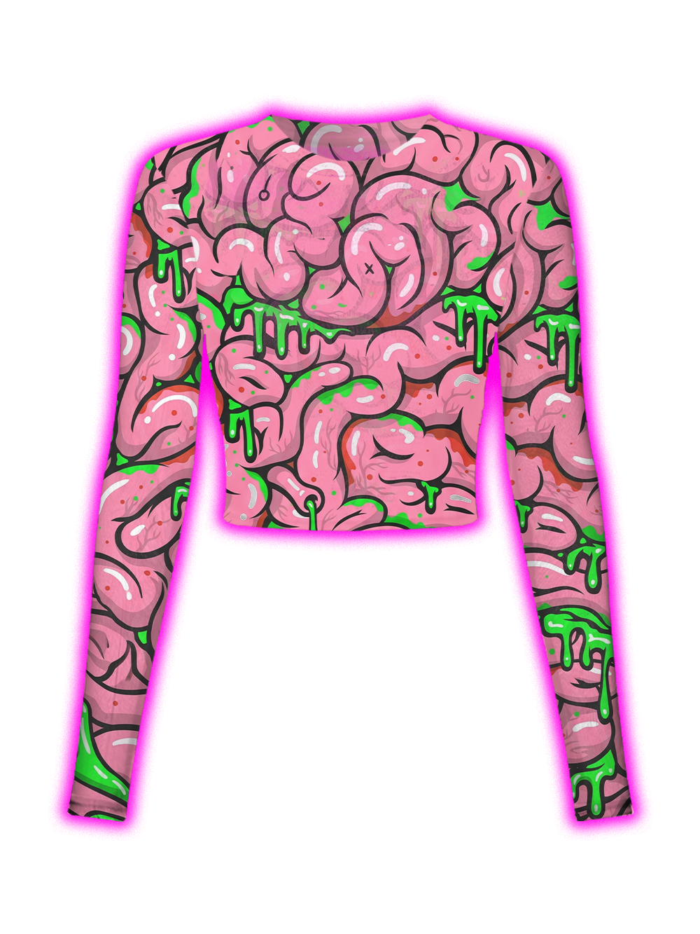 SLIMY BRAINS PINK MESH TOP