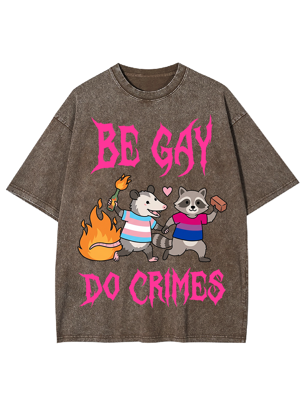 BE GAY DO CRIMES WASHED TSHIRT