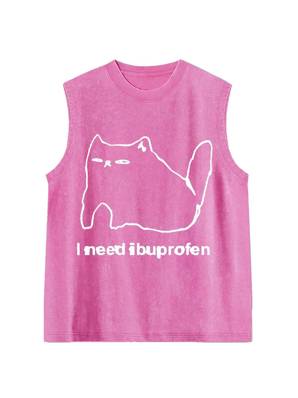 Ibuprofen Cat Washed Tank Top