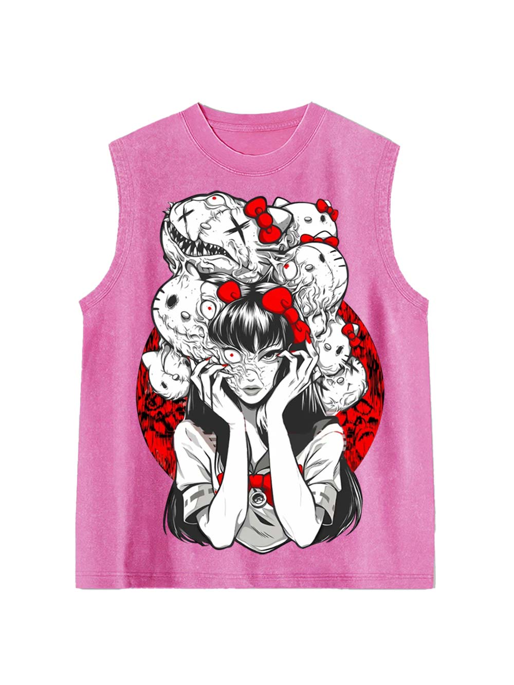 Tomie And Hello Kitty Washed Tank Top